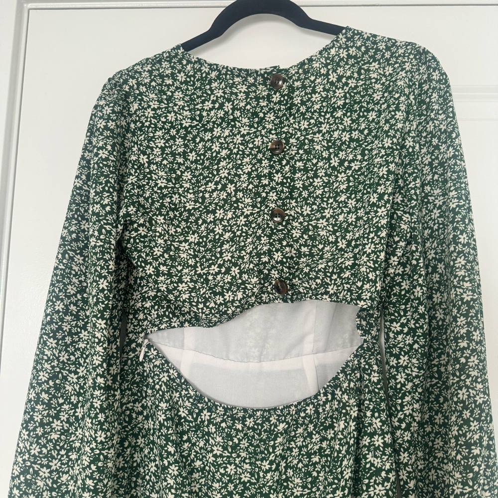 Lulus Blooming Darlin' Green Floral Print Ruffled Mini Dress - Picture 6 of 7